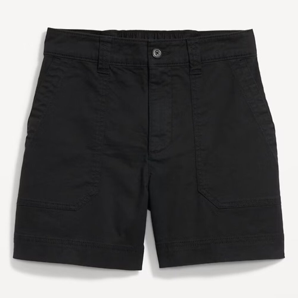 NEW OLD NAVY High-Waisted OGC Chino Shorts Black 5"‎ Inseam Large